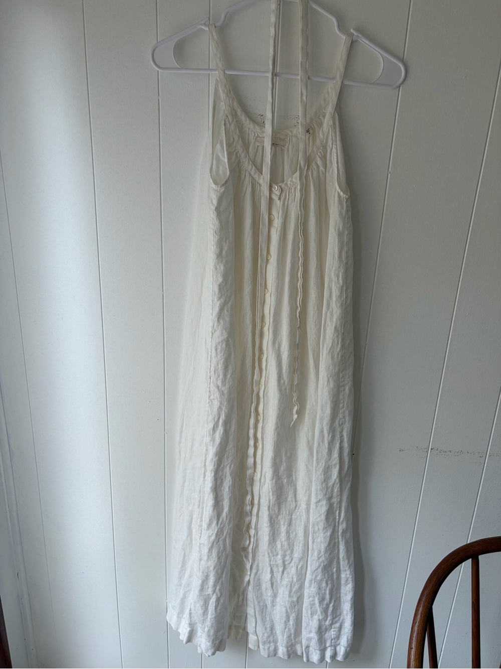 Doen white linen nevita button dress small - Picture 4 of 8
